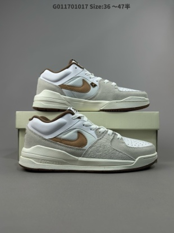 Air Jordan Stadium 90 Low AJ90 低帮 白褐色 乔丹篮球鞋系列 采用白色皮革鞋面和网状侧板以匹配其鞋舌货号DX4397-121