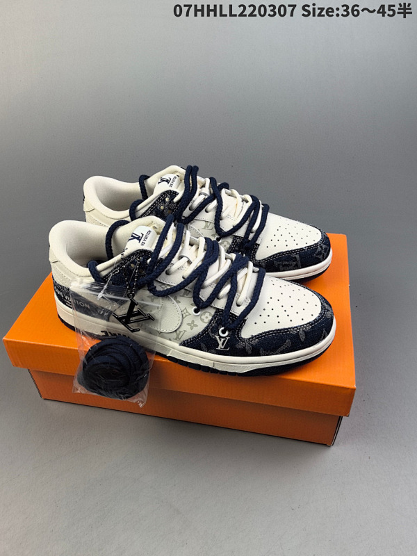 270 公司级 头层定制球鞋 Louis Vuitton x Nike SB Dunk Low 路易威登 x 耐克07HHLL220307 Size:3645半货号FC1688-177