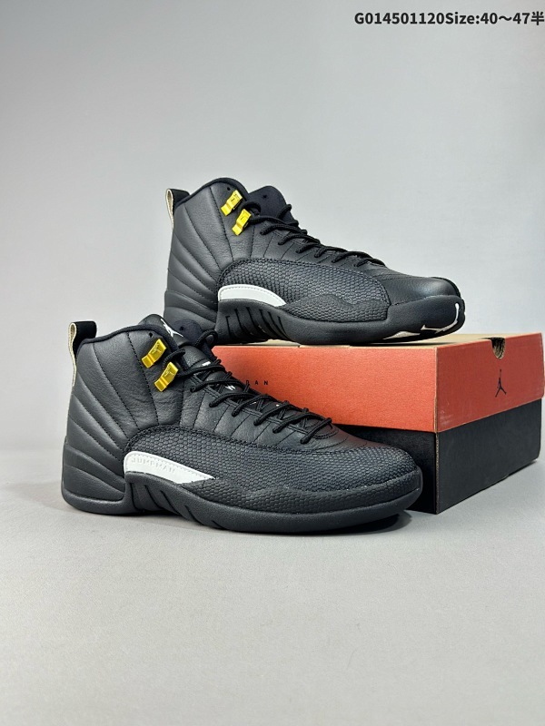 45040-47.5半外贸版本 Air Jordan 12 Retro "The Master" 高帮 黑金 AJ12 乔丹12代 aj12 乔12 高邦 全黑金扣 货号130690-013