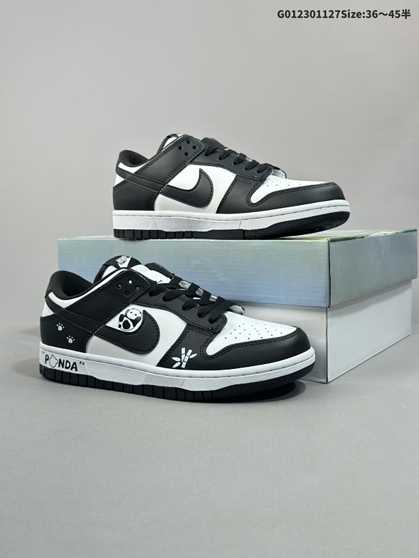 23036-45半 [定制球鞋]  Nike Dunk SB Low OKHR 耐克 SB 低帮 墨竹熊猫 国风竹子 爪印PANDA 英文涂鸦 男女同款货号DD1391-100