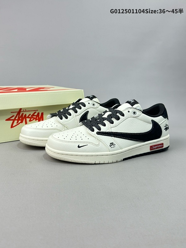25036-45半 定制球鞋 Stussy x Supreme x Travis Scott x Air Jordan 1 Low 斯图西货号SJ2068-129