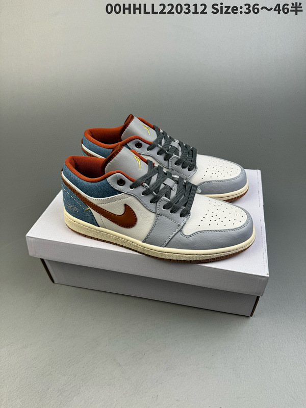 200头层带半码 Air Jordan 1 Low 低帮 蓝白牛仔 AJ1 乔丹1代 aj1 乔1 低邦 00HHLL220312 Size:3646半货号FZ5045-091
