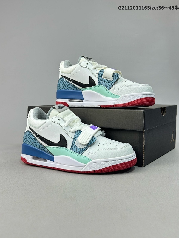 12036-45半 三合一最强合体多种新配色回归!耐克Nike Air Jordan Legacy 312 LowWhite/Grey Fog/Blue/Red货号:DV9127-101