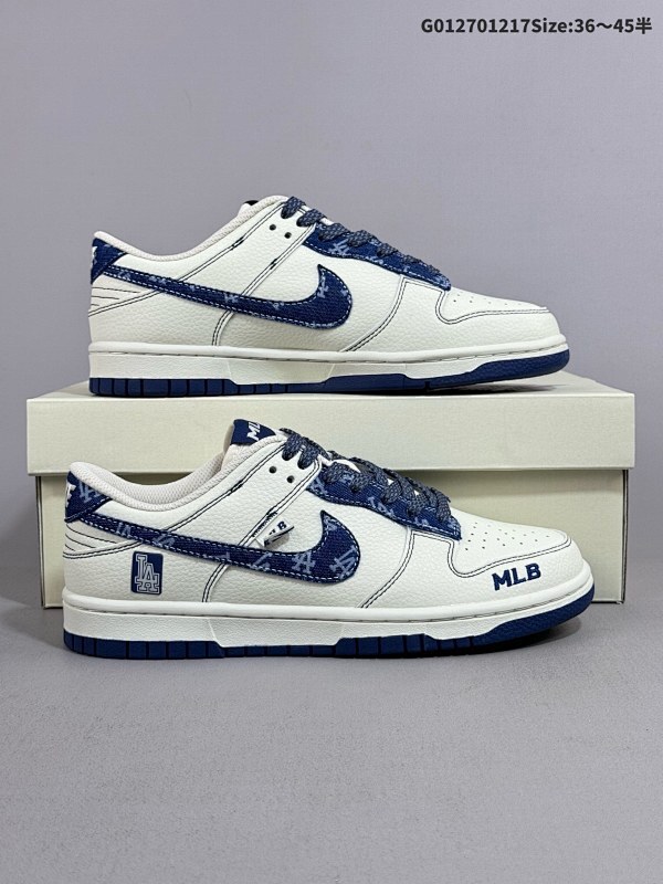 27036-45半 定制球鞋 MLB x Nike Dunk SB Low MLB x 耐克 SB 低帮 联名白蓝牛仔货号DJ2024-044