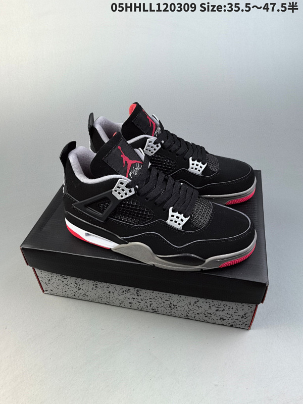 150 Air Jordan 4 Retro OG "Bred" 黑红复刻 A05HHLL120309 Size:35.547.5半男货号308497-060 女货号408452-060