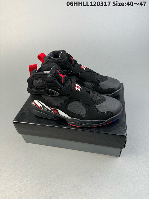 160 Air Jordan 8 Retro "Playoffs" 高帮 黑色 06HHLL120317 Size:4047男货号305381-062 女货号305268-062