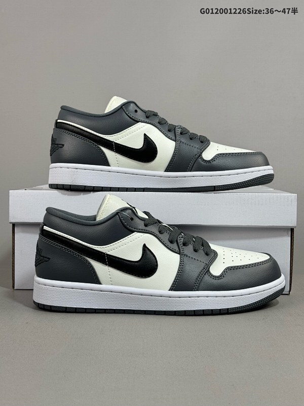 20035.5-47.5半 Air Jordan 1 Low 低帮 深灰色 AJ1 乔丹1代 aj1 乔1 低邦 灰白黑 乔丹篮球鞋系列货号DC0774-102