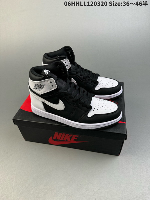 160头层带半码 Air Jordan 1 High OG "Black White" 高帮06HHLL120320 Size:3646半货号DZ5485-010