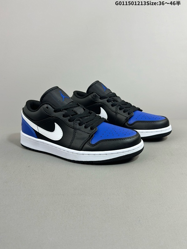 15036-46半 Air Jordan 1 Low "Game Royal Toe" 低帮 黑蓝白 AJ1 乔丹1代 aj1 乔1 低邦 皇家蓝 男女同款货号553558-042