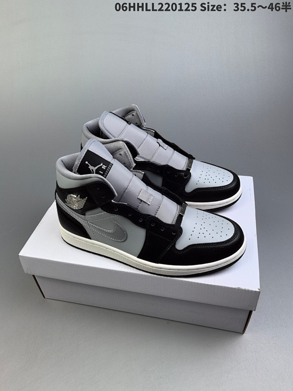 260纯原版本 Air Jordan 1 Mid SE WMNS 中帮 黑灰银 AJ1 乔丹1代 06HHLL220125 Size35.546半货号FB9892-002