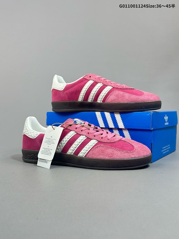 10036-45半 Adidas originals Gazelle Indoor 阿迪达斯 低帮 粉红 T头鞋防滑耐磨轻便低邦板鞋男女同款货号IF1809