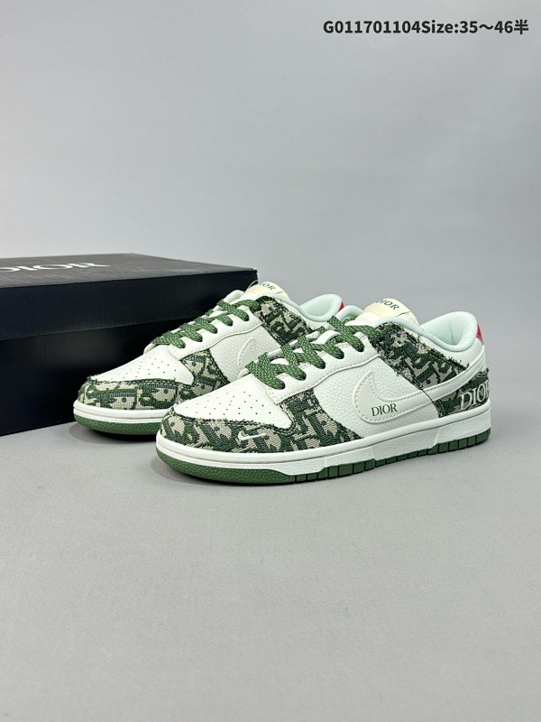 17035.5-46半 定制球鞋 Dior x Nike Dunk SB Low 迪奥 x 耐克 SB 低帮 迪奥联名 绿白牛仔货号XY1688-005