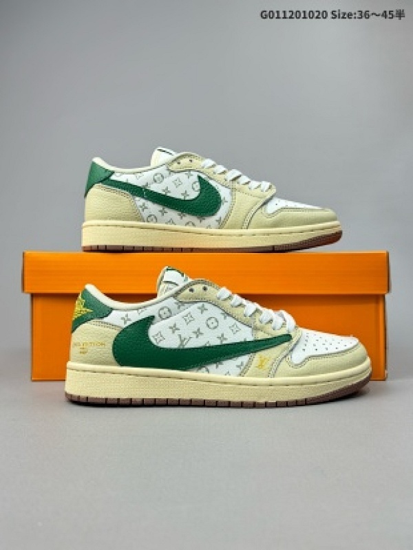 Louis Vuitton x Travis Scott x Air Jordan 1 Low 路易威登 x AJ1 低帮 LV米白蓝倒勾联名货号ZX1988-300 货号LX1988-300