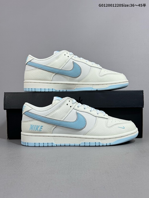 20036-45半 定制球鞋 Nike Dunk SB Low 耐克 SB 低帮 米白蓝 鞋身以米白色作为主色调货号KK1888-009