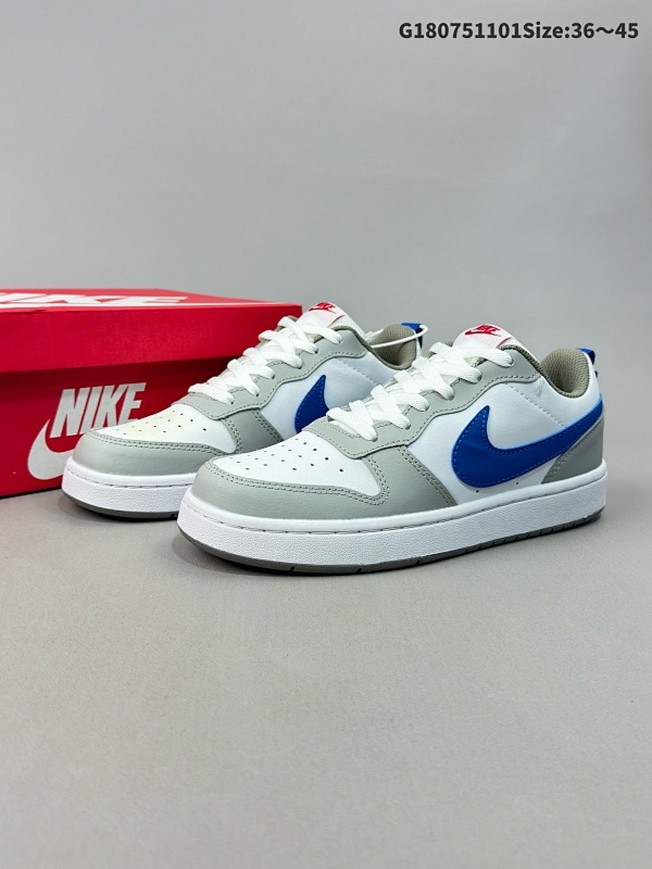 7536-45超级福利 Nike Court Borough Low 低帮百搭透气休闲运动板鞋男女鞋货号BQ5448-117