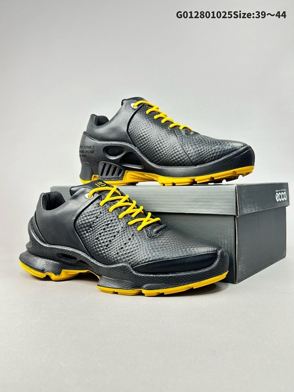 ECCO 爱步 低帮 黑橙 皮革透气低邦运动休闲鞋 以舒适性为核心货号80033461092