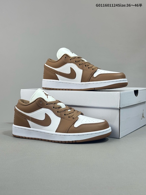16036-46半    Air Jordan 1 Low "Shadow Brown" 低帮 白棕色 AJ1 乔丹1代 aj1 乔1 低邦 棕白色 乔丹篮球鞋系列货号DC0774-202