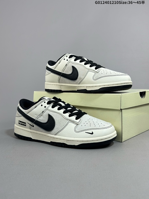 24036-45半 定制球鞋 Supreme x Nike Dunk SB Low Sup x 耐克 SB 低帮 联名灰白黑 鞋身以灰色麂皮作为打造货号XX3168-302