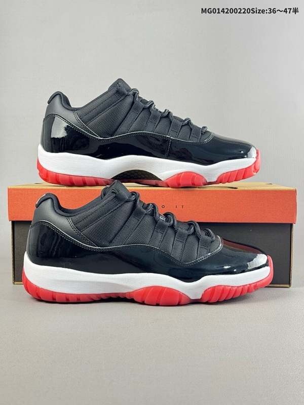 42036-47.5半   Air Jordan 11 Retro Low "Bred" 低帮 复刻黑红 AJ11货号FV5104-006