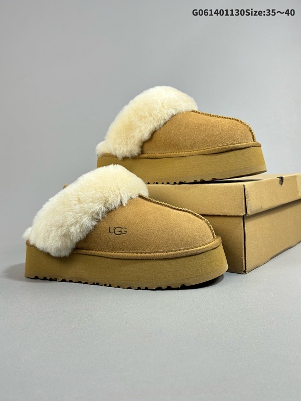14035-40 UGG/雪地靴 女鞋采用翻毛皮鞋面材质内嵌人造羊毛毛绒里衬和鞋垫,保暖锁热内嵌可拆卸植入式羊毛鞋垫货号1113474