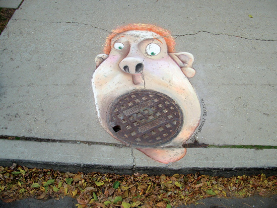 奇妙的下水道井盖涂鸦(转载)