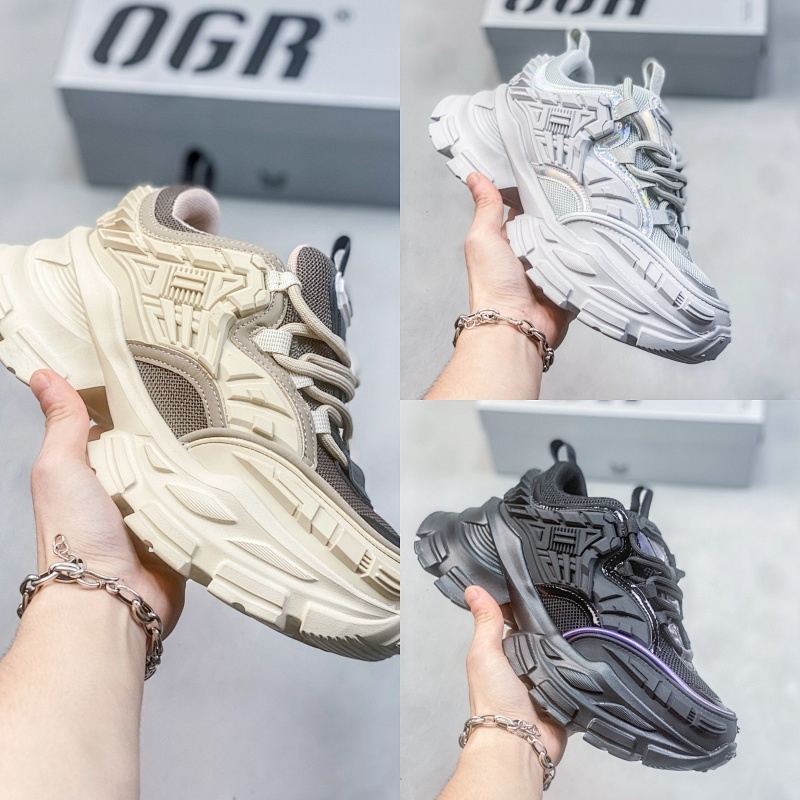 OGR MECHA 宇宙碳刃系列老爹鞋 必备时尚单品 广东纯原大厂出品 鞋款设计独具匠心炫酷3D机甲  增加硬核力量感厚底增高 打造完美身材比例 弹性轻盈的底面材质让你型走自如  码数35-44