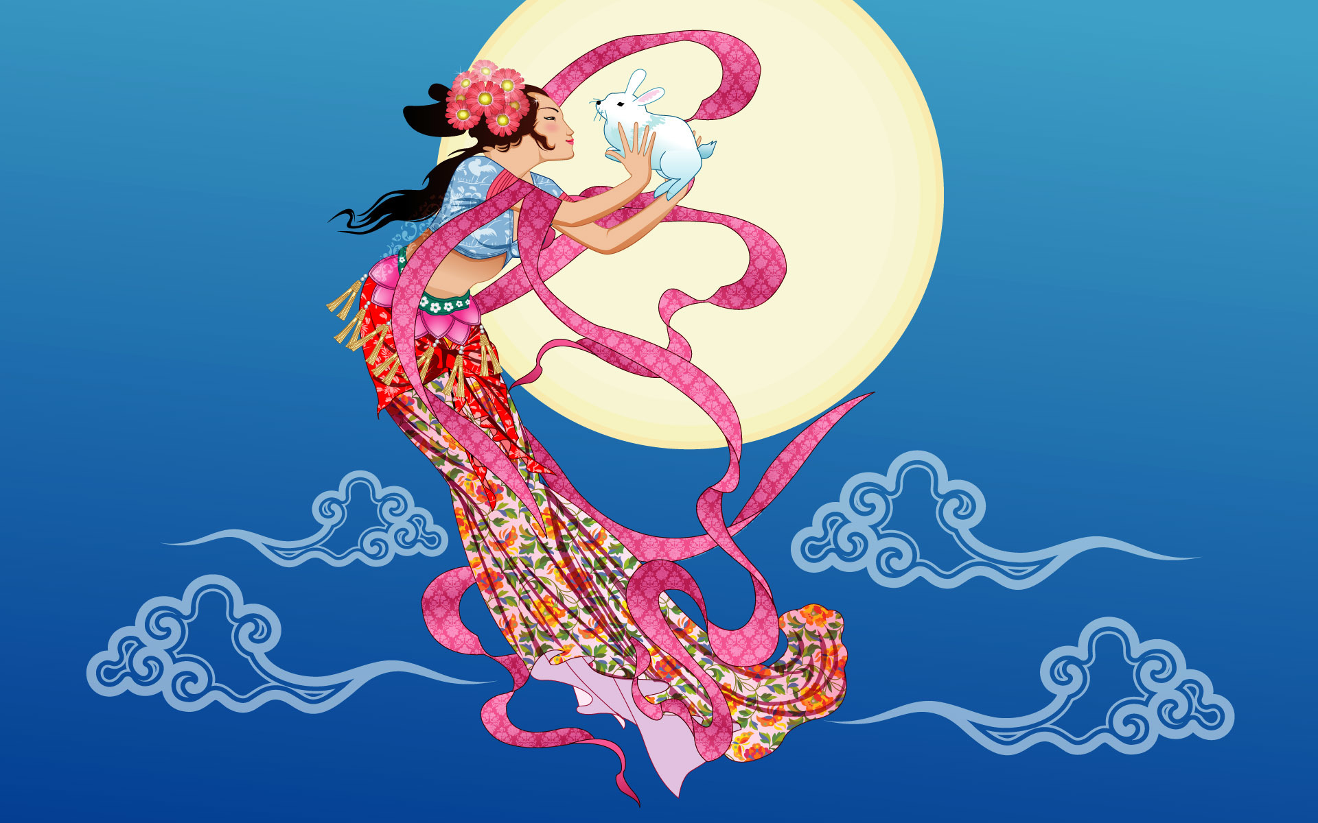 【推荐】【贴图】月到中秋分外明——嫦娥奔月【宽屏矢量图 1920