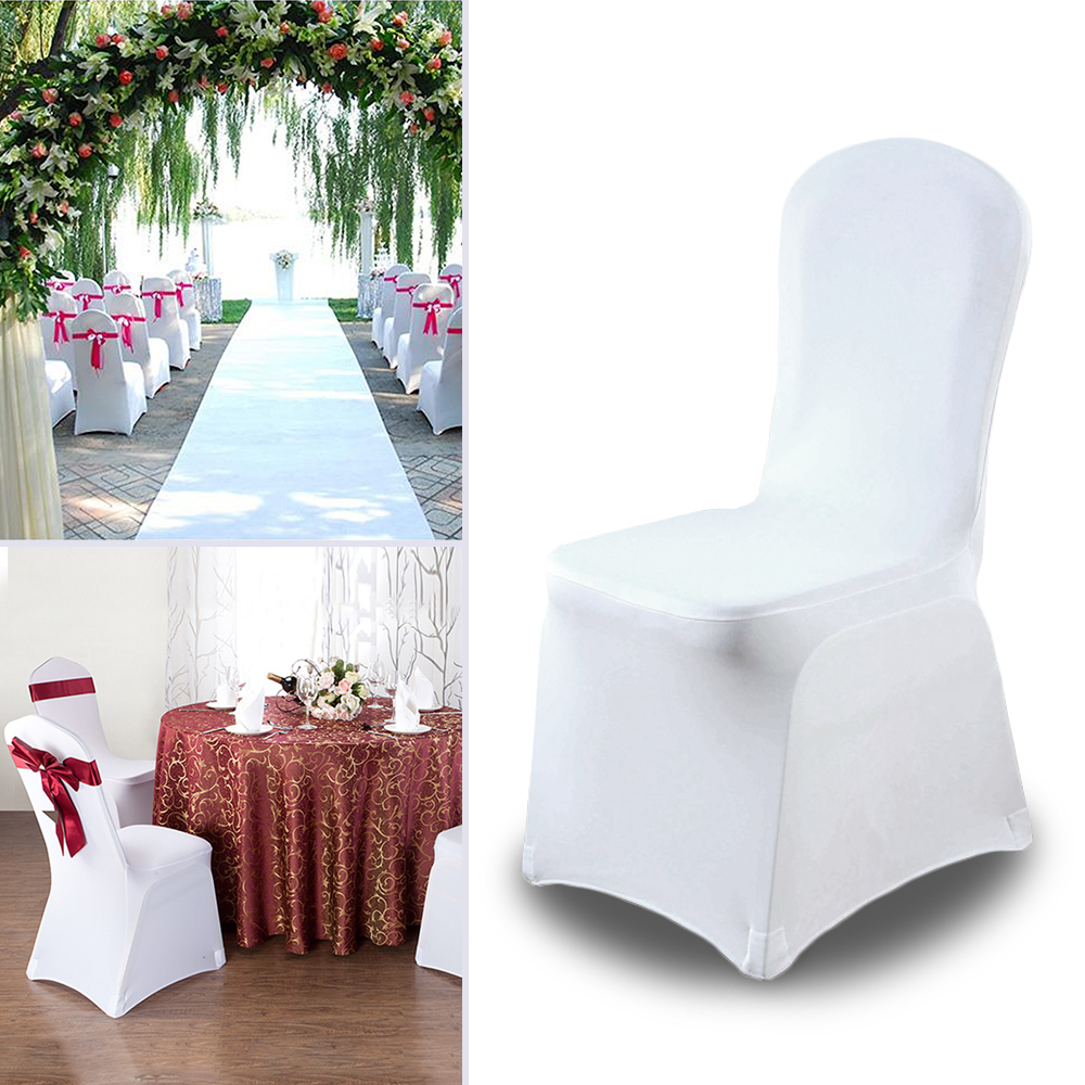 100x Stuhlhussen Stretch Stuhl Stuhlüberzug weiß Universell für Hochzeit Feiern
