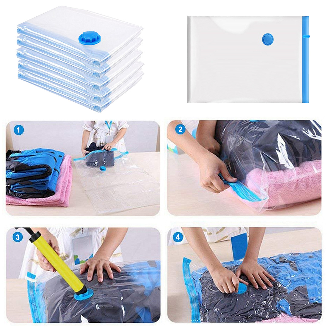 5x Vakuumbeutel Kleidung Vakuum Vacuum Aufbewahrungsbeutel Vakuumtasche