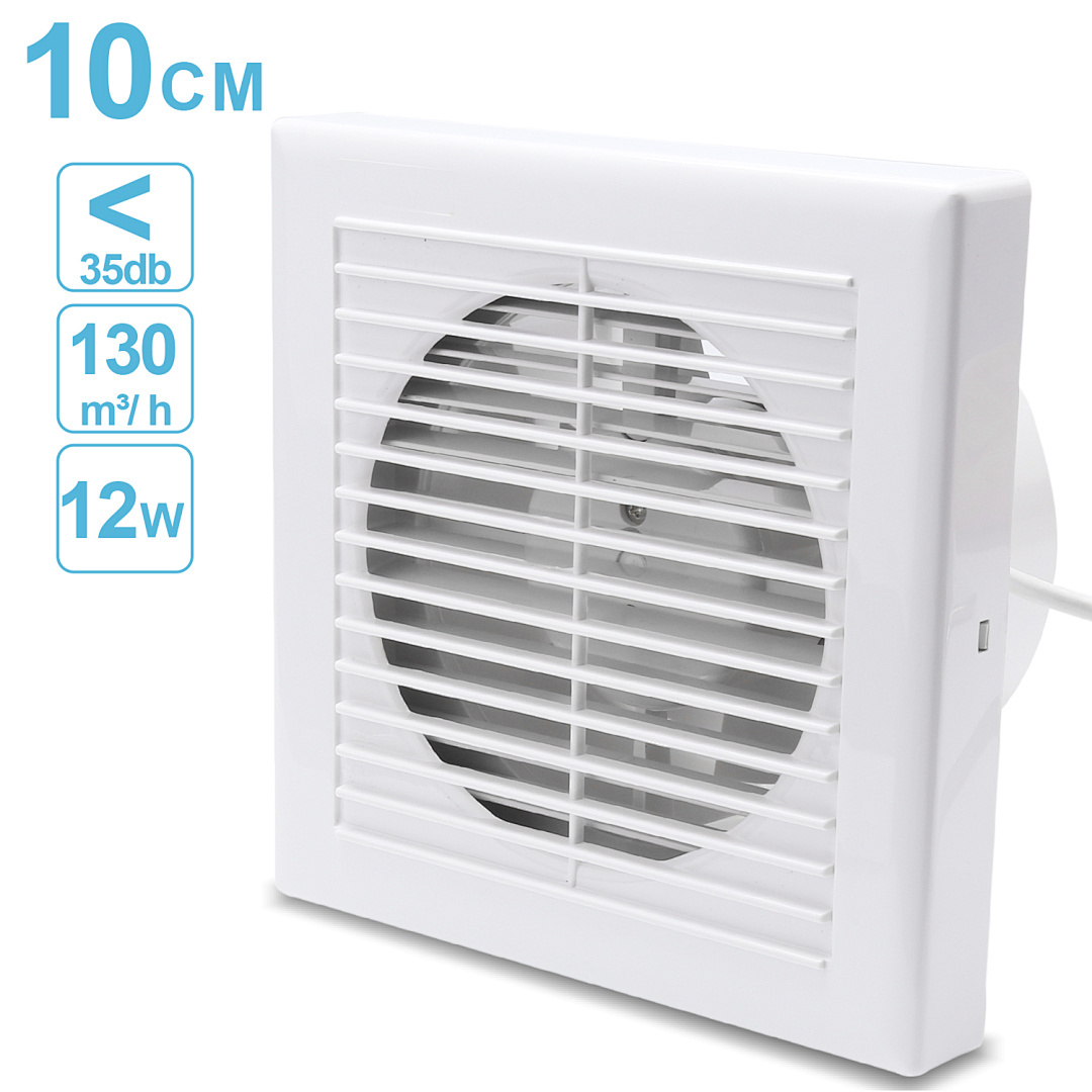Badlüfter Wandlüfter 100mm Wandventilator Mit Rückflussleitblech