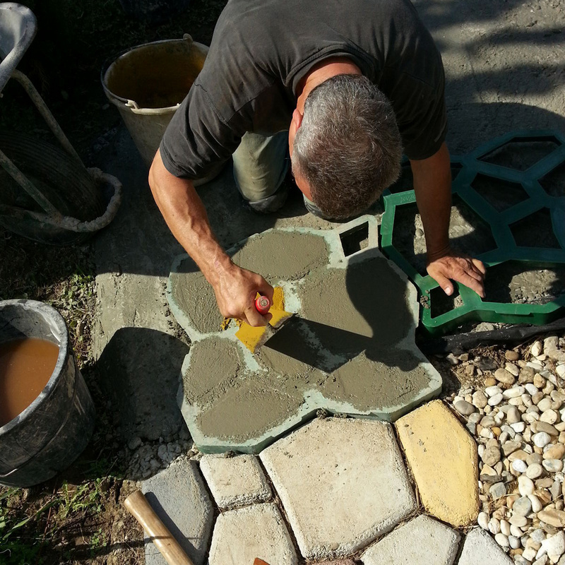 Pflasterform Schalungsform Trittplatten Garten 5x Betonpflaster DIY