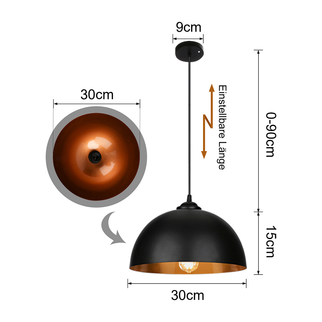 Pendelleuchte Beleuchtung LED Retro Hängelampe Küche Design 2er E27