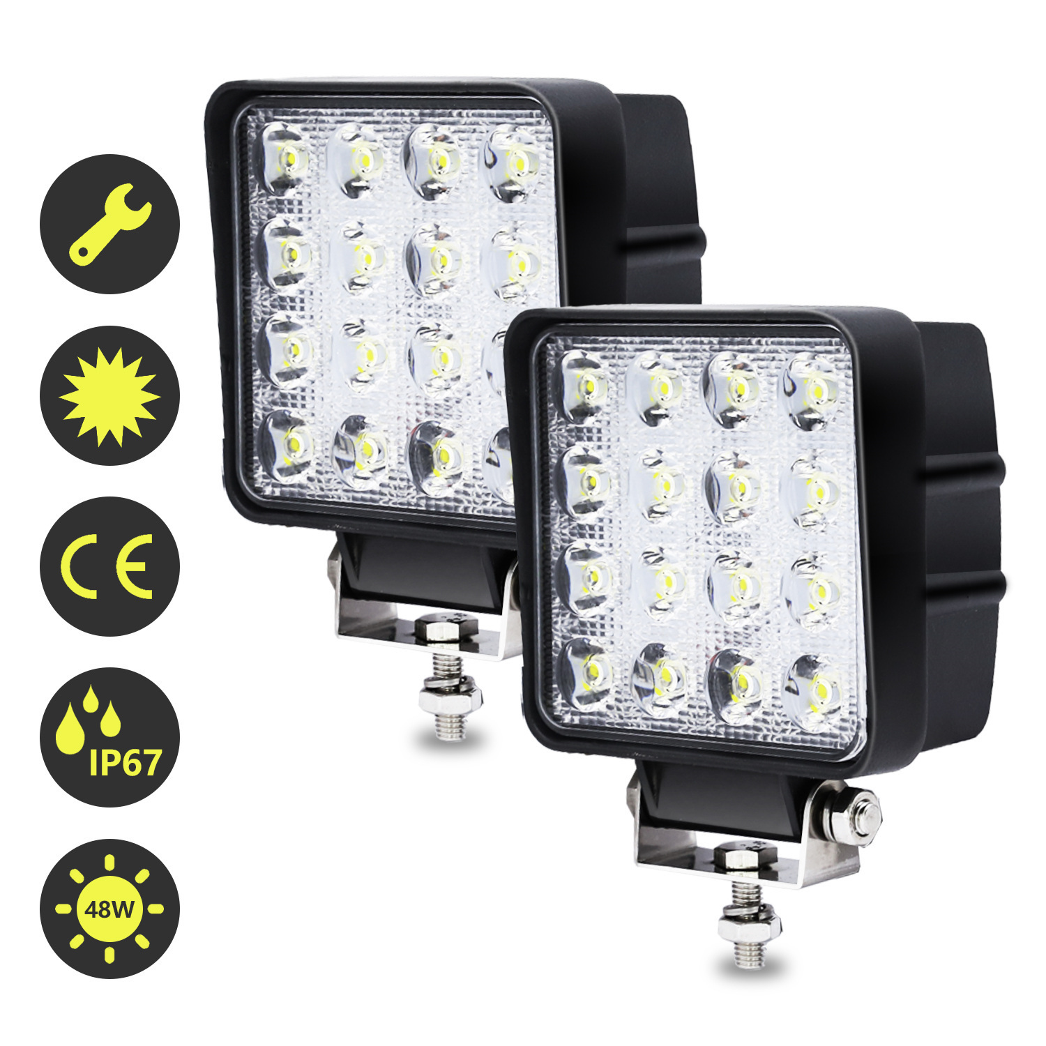 LED Arbeitsscheinwerfer lampen 2X 48W Rückfahrscheinwerfer Scheinwerfer