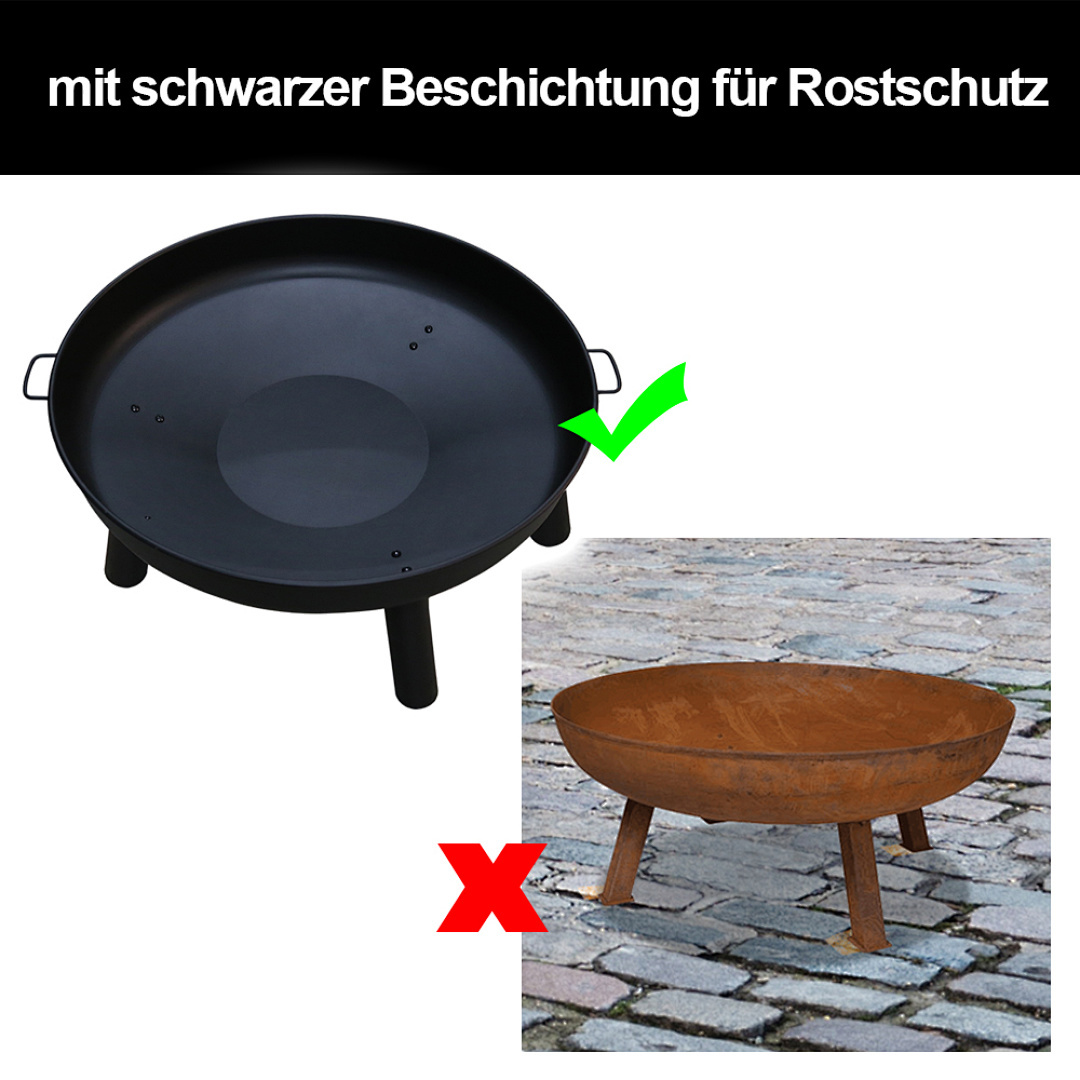 82cm Feuerschale Feuerkorb Pflanzschale Klöpperboden Feuerstelle mit