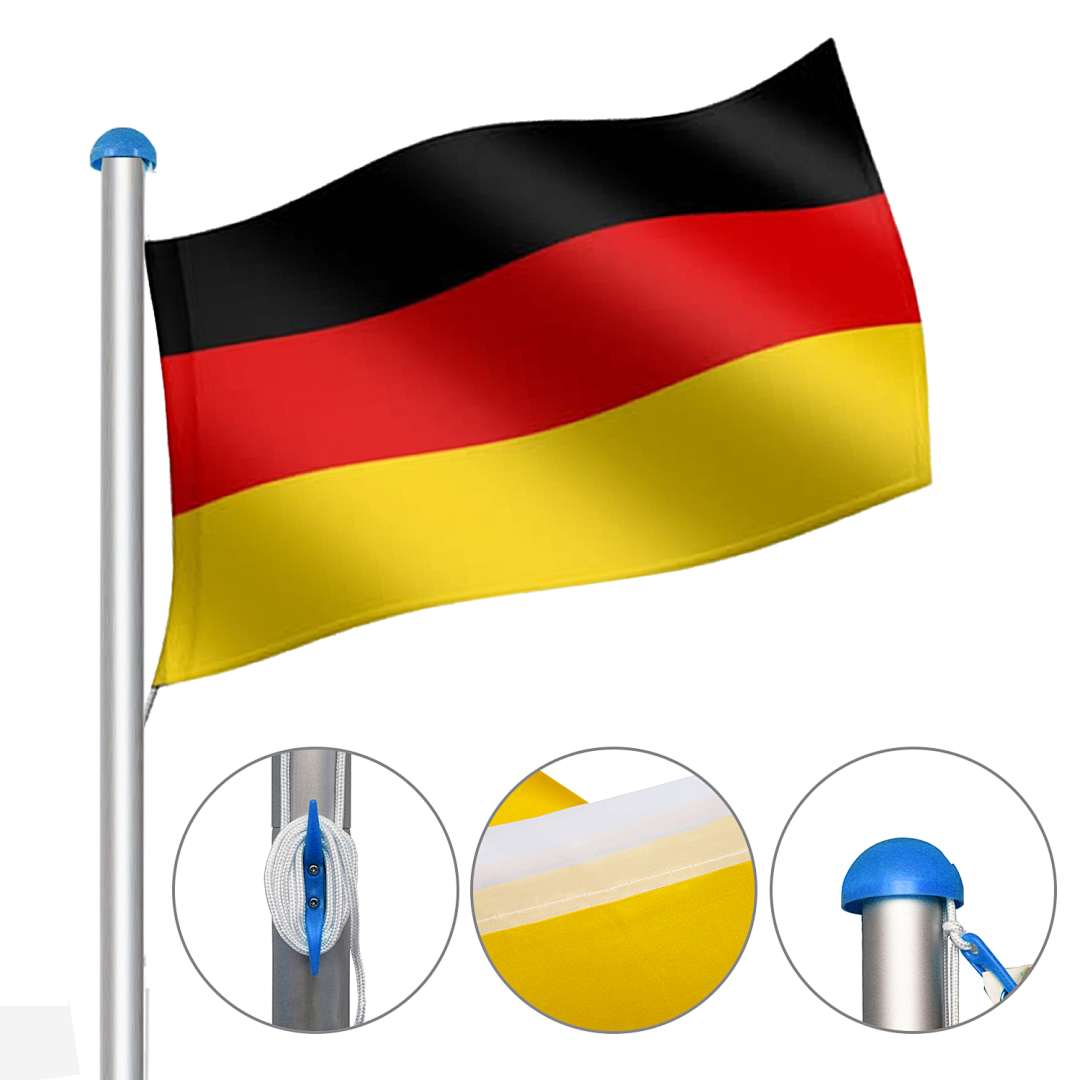 Fahnenmast 150 90 Teleskop Fahnenmast 6 5m Garten Fahne Inkl Deutschlandfahne Ebay