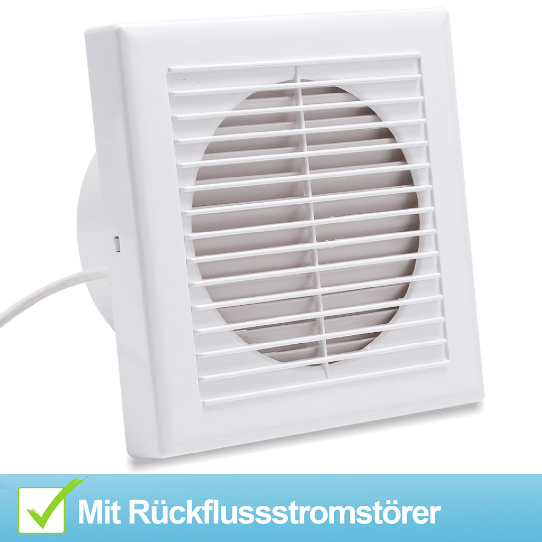 Badlüfter 100mm Mit Rückflussleitblech Ventilator Wandlüfter