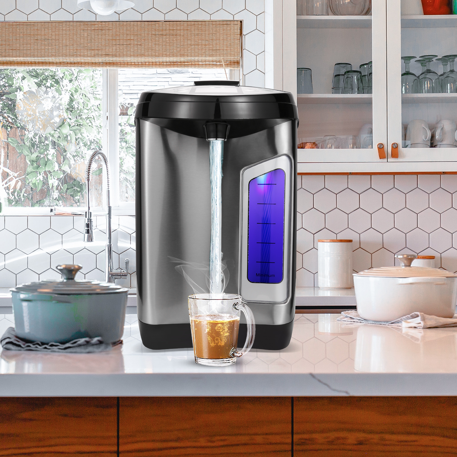 Heißwasserspender Thermopot 3-Wege Wasserentnahme 3.5L Edelstahl LCD Display