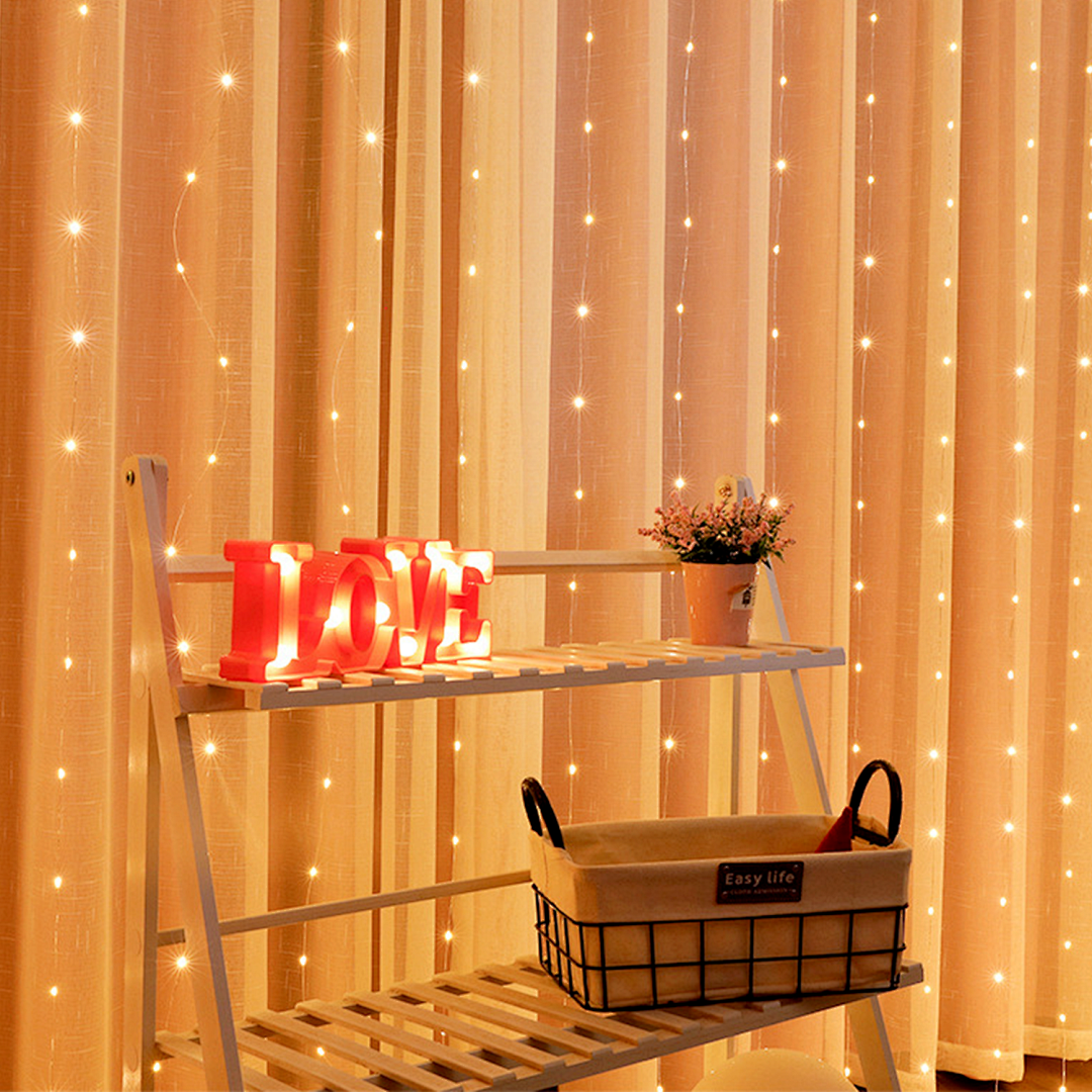 LED Lichtervorhang Lichterkette Innen Lichternetz Weihnachtsbeleuchtung