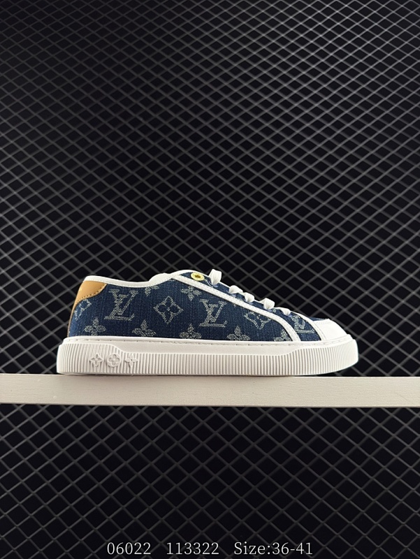 110 LOUIS VUITTON Lagoon Sneaker 25ss春夏 饼干鞋 牛仔布 圆头系带 低帮 帆布鞋 女款 蓝色 货号：AESU3BMI61M 尺码：36-41 编码：113322
