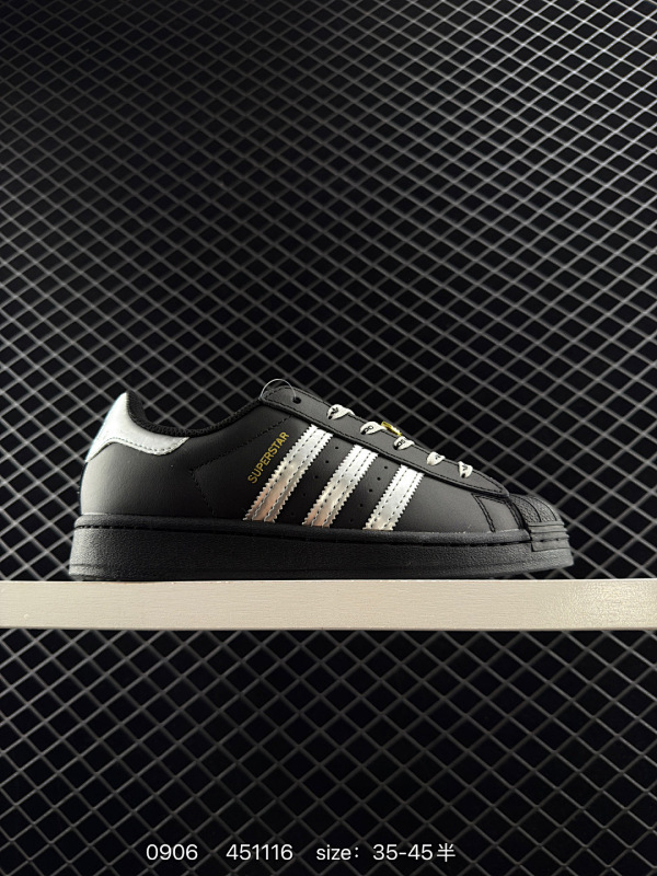 80 【定制球鞋】adidas originals SUPERSTAR 桃芝 黑武士 黑甜 防滑耐磨 低帮 板鞋 男女同款 黑粉 货号：EG4959(Team57-男女款桃芝) 尺码：35～44半 编