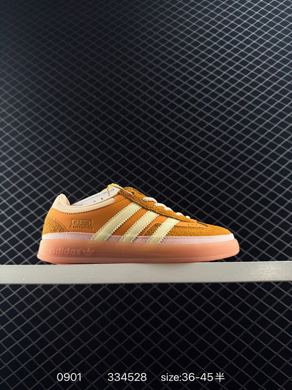 140  公司级✅Bad Bunny x adidas originals GAZELLE INDOOR 舒适百搭 耐磨 低帮 板鞋 男女同款 橙色 货号:JS5050 js5052 号码:36-45