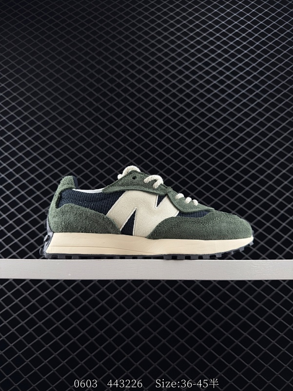 130 New Balance MS327 复古休闲运动慢跑鞋 以更纯粹的复古风格设计打造的全新造型 侧身还以解构设计 将 N 字标志以做旧压花样式呈现 官方货号：U327WVD 尺码：36 37 3