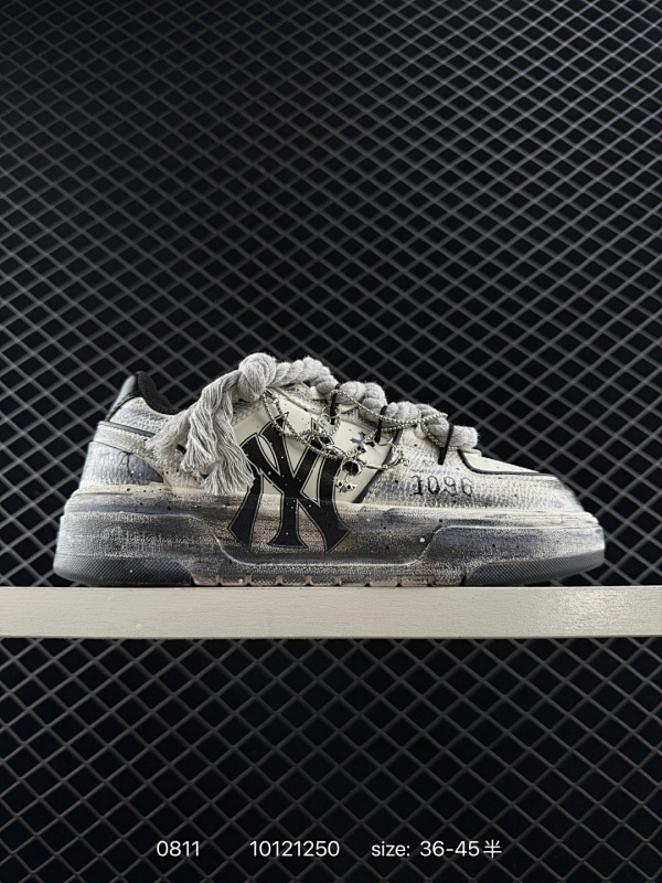 250 公司级✅MLB Chunky Liner PU ‘DIY定制’ 简约时尚 百搭 包裹性保暖防滑防水减震 低帮 板鞋 货号:3ASXCA12N 尺码:35.5 36 36.5 37.5 38 3