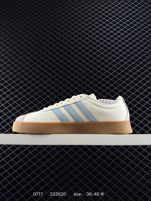 100 阿迪达斯Adidas Neo VL Court 2.0 百搭单品绒面麂皮防滑耐磨轻便低帮板鞋整双鞋以传统的低帮呈现的清新造型 鞋头优先头层反毛皮包裹保证优秀质感的同时中底选择了与德训鞋类似的生