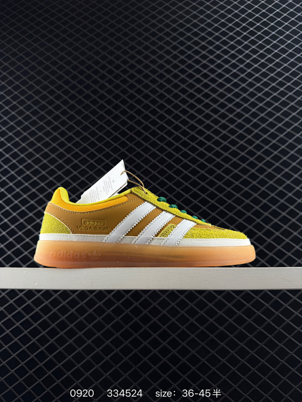 120 真标：阿迪达斯 Bad Bunny x adidas originals GAZELLE INDOOR 舒适百搭 耐磨 低帮 板鞋 男女同款 橙色  货号:JS5049  号码:36-45 半