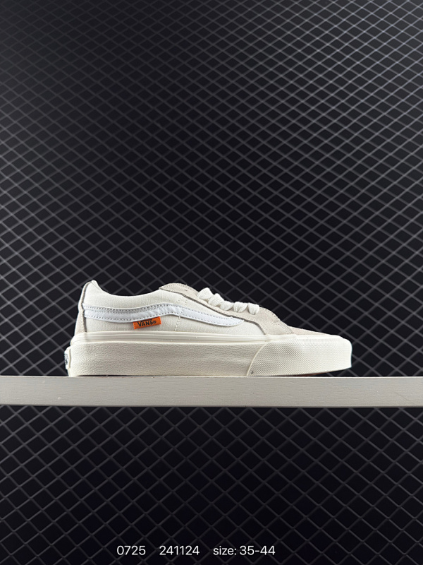 120 Vans SK8米白 复古休闲 低帮 板鞋 浅色百搭配上橘色织唛标的点缀。清新淡雅上脚无敌[玫瑰][玫瑰] Size：35 36 36.5 37 38 38.5 39 40 40.5 41 4