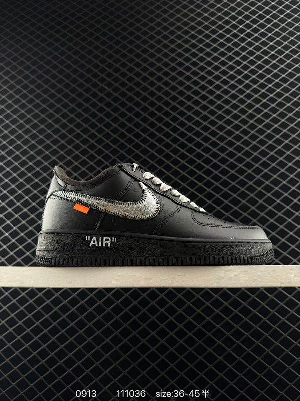 180  AF1 x OW海外原鞋开模  原厂细腻荔枝纹皮料一个银色钩子非常难做，懂货看细节 Nike Air Force  OFF WHITE COMPLEX CON 原厂鞋垫+背胶，市面最强版本