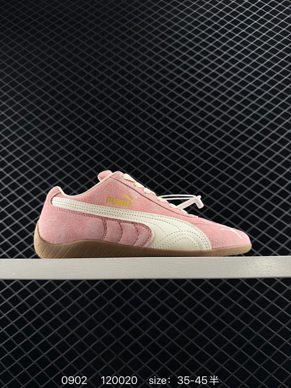 100 PUMA/彪马 男女鞋真标半码制，升级原楦原纸版开发，采用固色翻毛皮鞋面材质，外置轻量耐磨橡胶大底❗️薄底鞋成为潮人必备!彪马Puma Speedcat OG"Dark Brown"极速赛车系