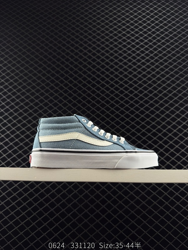 100 Vans范斯官方旗舰官网织坤联名万斯名尚鞋男中帮sk8-mid牛仔蓝 尺码：35 36 36.5 37 38 38.5 39 40 40.5 41 42 42.5 43 44  工艺：硫化1: