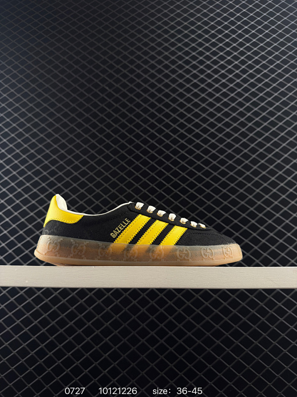 130 真标✅Gucci x Adidas Originals Gazelle INdoor 三叶草休闲防滑耐磨低帮板鞋 官方货号:707867 U7R10 3660 尺码:如图 编码：1012122